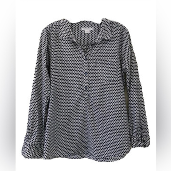Liz Claiborne Polka Dot Blouse 100%cotton - Picture 8 of 8